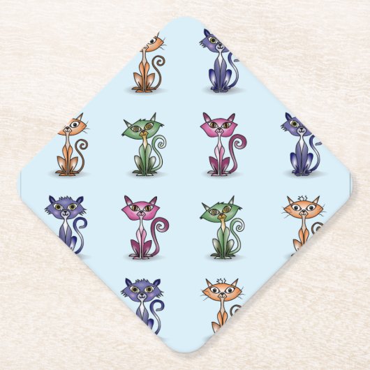Schattige Funny Cat Paper Onderzetter (Voorkant)