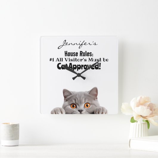 Schattige Funny Cat wandklok (Huis)