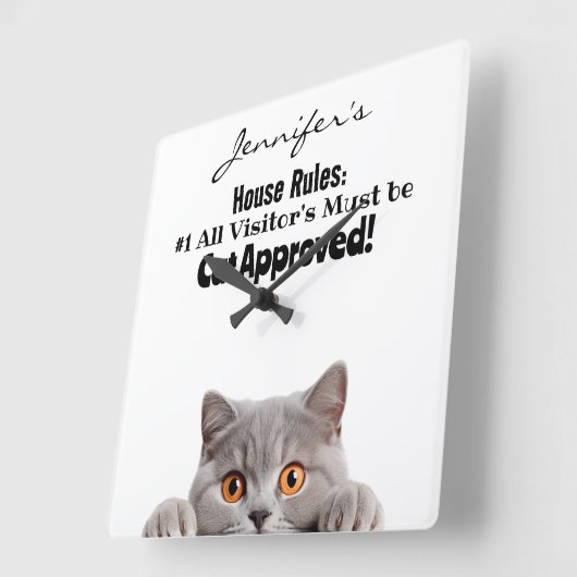 Schattige Funny Cat wandklok (Hoek)