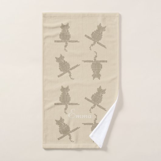 Schattige Funny Cats Voeg naam Badhanddoek Set Bad Handdoek (Handdoek)