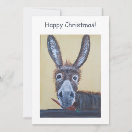 Schattige Funny Christmas Donkey Feestdagenkaart