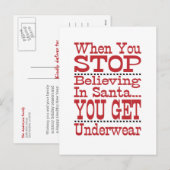 Schattige Funny Christmas Geloof in Santa Feestdagenkaart (Voorkant / Achterkant)
