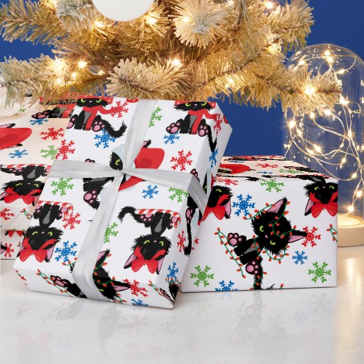 Schattige Funny Christmas Grumpy Cat Cadeaupapier (Feestdagen)