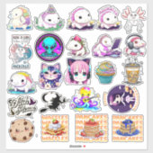 Schattige Funny Crafting Axolotl, Kawaii Sticker (Vel)