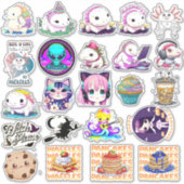 Schattige Funny Crafting Axolotl, Kawaii Sticker (Voorkant)