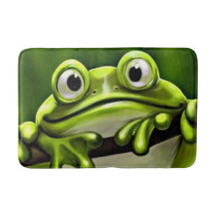 Schattige Funny Cute Green Frog in Tree Badmat