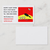 Schattige Funny Eggs Cartoon Ontbijtdiner Restaura Visitekaartje (Voorkant / Achterkant)