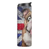 Schattige Funny English BullDog Thermosbeker (Gedraaid links)