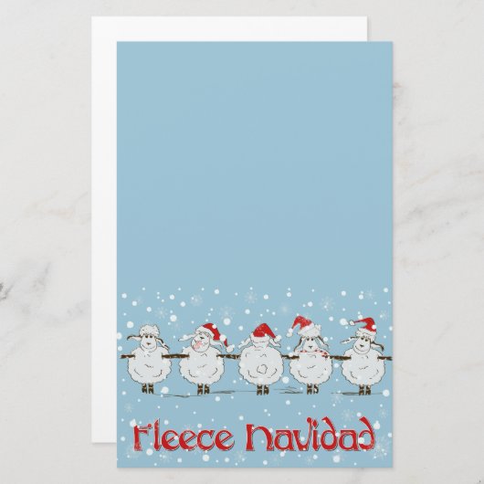 Schattige FUNNY Fleece Navidad Kerstmis Briefpapier (Voorkant / Achterkant)
