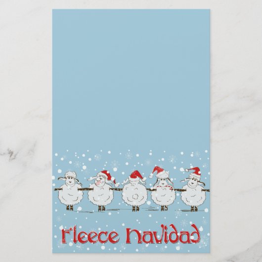 Schattige FUNNY Fleece Navidad Kerstmis Briefpapier (Voorkant)