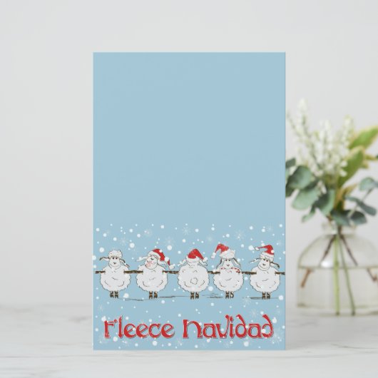 Schattige FUNNY Fleece Navidad Kerstmis Briefpapier (Staand voorkant)