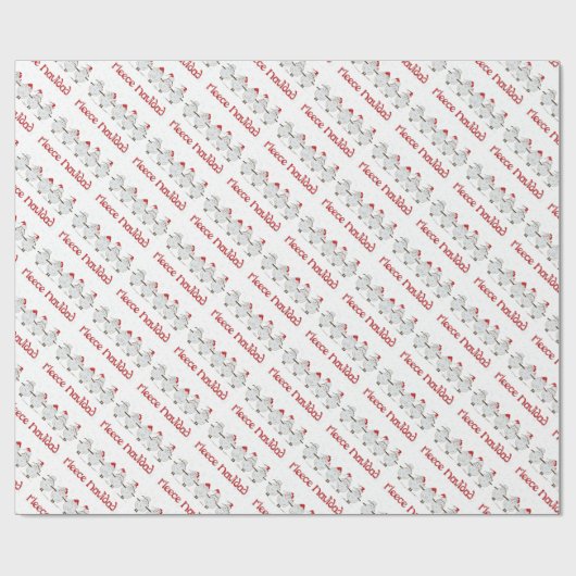 Schattige FUNNY Fleece Navidad Kerstmis Cadeaupapier (Vlak)