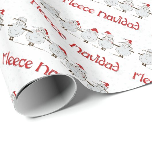 Schattige FUNNY Fleece Navidad Kerstmis Cadeaupapier (Rol Hoek)