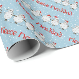 Schattige FUNNY Fleece Navidad Kerstmis Cadeaupapier