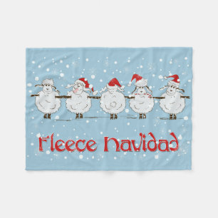 Schattige FUNNY Fleece Navidad Kerstmis Deken