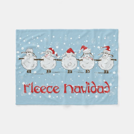 Schattige FUNNY Fleece Navidad Kerstmis Deken (Voorkant (Horizontaal))