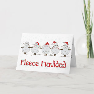 Schattige FUNNY Fleece Navidad Kerstmis Feestdagen Kaart