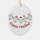 Schattige FUNNY Fleece Navidad Kerstmis Keramisch Ornament (Rechts)