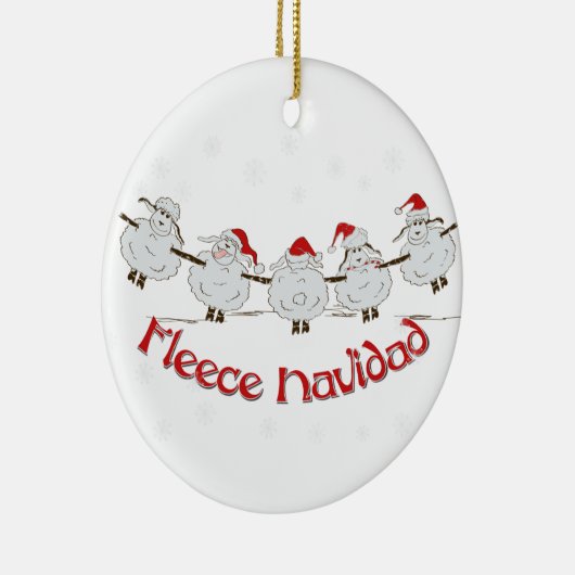 Schattige FUNNY Fleece Navidad Kerstmis Keramisch Ornament (Rechts)