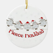 Schattige FUNNY Fleece Navidad Kerstmis Keramisch Ornament (Voorkant)