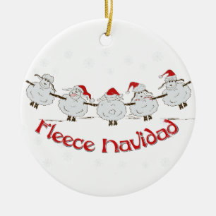 Schattige FUNNY Fleece Navidad Kerstmis Keramisch Ornament
