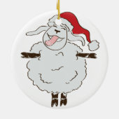 Schattige FUNNY Fleece Navidad Kerstmis Keramisch Ornament (Achterkant)