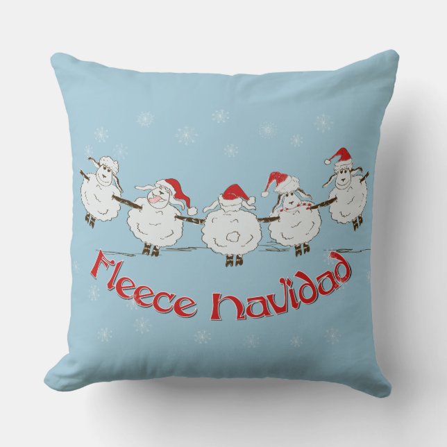 Schattige FUNNY Fleece Navidad Kerstmis Kussen (Voorkant)