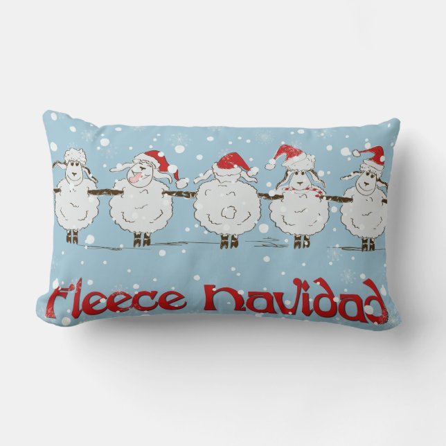 Schattige FUNNY Fleece Navidad Kerstmis Kussen (Voorkant)