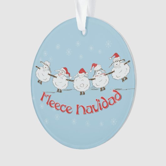 Schattige FUNNY Fleece Navidad Kerstmis Ornament (voorkant)