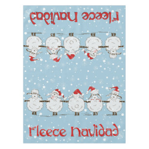 Schattige FUNNY Fleece Navidad Kerstmis Tafelkleed
