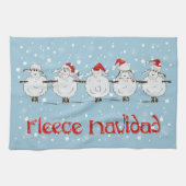 Schattige FUNNY Fleece Navidad Kerstmis Theedoek (Horizontaal)