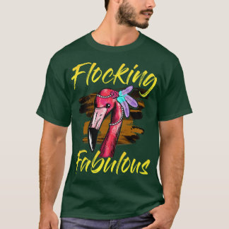 Schattige Funny Flocking Fabulous Flamingo woordsp T-shirt