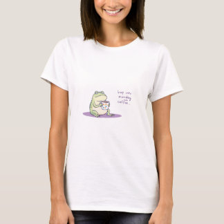 Schattige Funny Frog Coffee Shirt voor Vrouwen