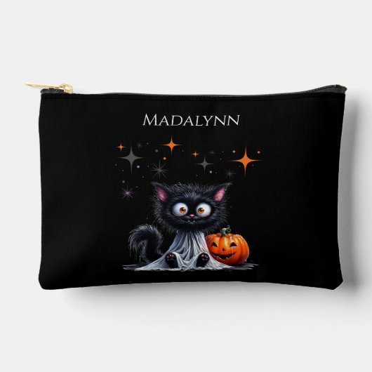 Schattige Funny Ghost Black Kitten Halloween Etui (Voorkant)