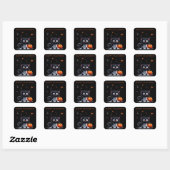 Schattige Funny Ghost Black Kitten Halloween Vierkante Sticker (Vel)