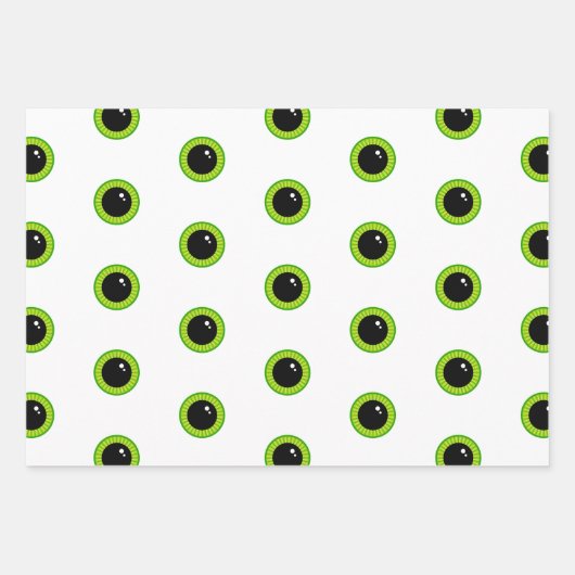 Schattige Funny Green Eyes and Stripes Inpakpapier Vel (Voorkant)