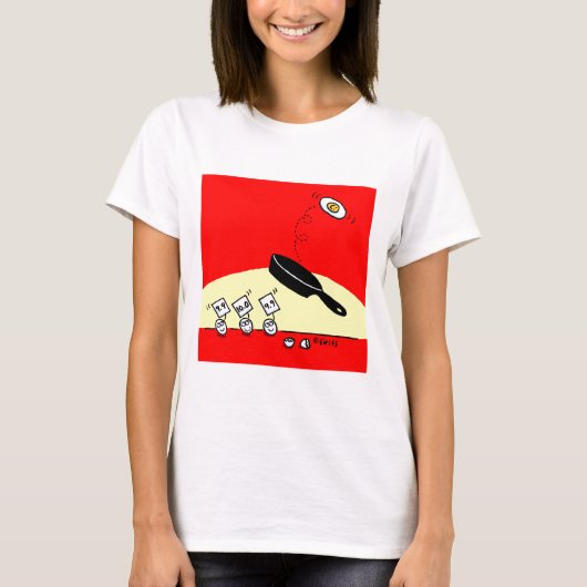 Schattige Funny Gymnast Egg Cartoon T-shirt (Voorkant)