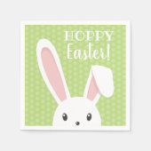 Schattige Funny Happy Easter Bunny Green Spring Pa Servet (Voorkant)