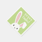 Schattige Funny Happy Easter Bunny Green Spring Pa Servet (Hoek)