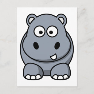 Schattige Funny Hippo Briefkaart