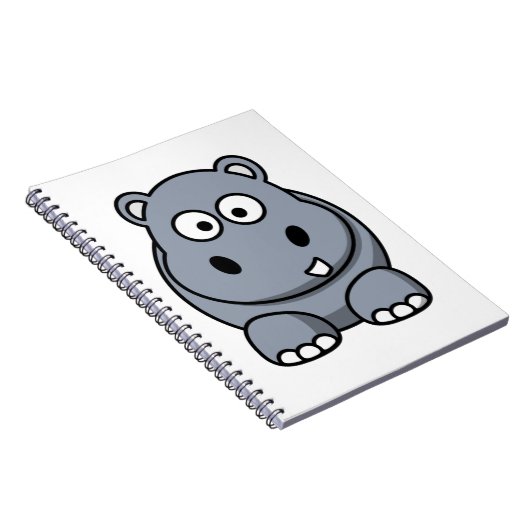 Schattige Funny Hippo Notitieboek (Rechterzijde)
