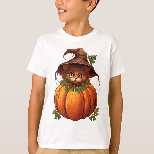 SCHATTIGE FUNNY KAT POMPOEN T-SHIRT (Voorkant)