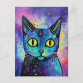 Schattige Funny Kitty Cat Mixed Media Dier Pet Briefkaart (Voorkant)