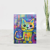 Schattige Funny Kitty Cat Mixed Media Dier Pet