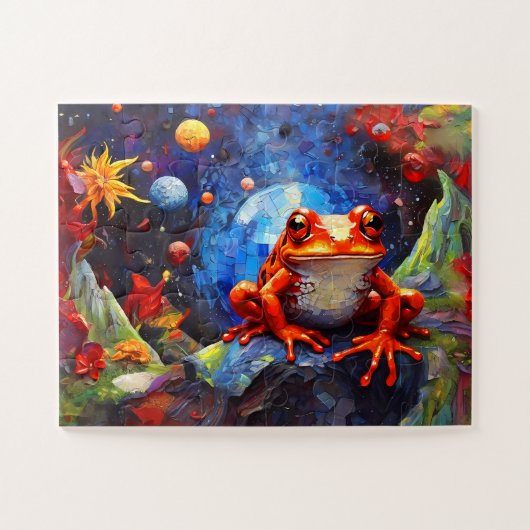 Schattige Funny Little Frog Collectie Legpuzzel (Horizontaal)
