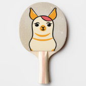 Schattige Funny Llama Face Gold Tafeltennisbatje (Achterkant)