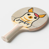 Schattige Funny Llama Face Gold Tafeltennisbatje (Voorkant Gekanteld)