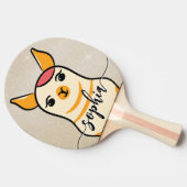 Schattige Funny Llama Face Gold Tafeltennisbatje (Zijkant)