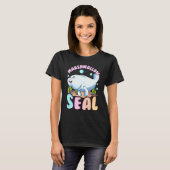Schattige Funny Manatees De Marshmallow Seal van d T-shirt (Voorkant volledig)