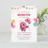 Schattige Funny Monster Baby shower Kaart (Staand voorkant)
